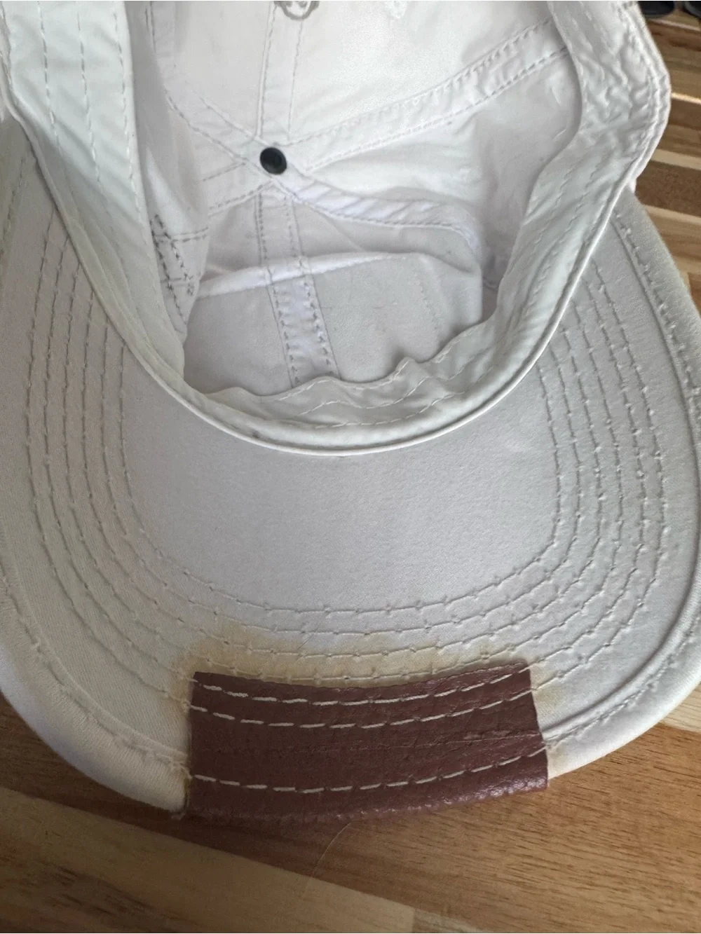 True Religion White Baseball Cap with Brown Brim Patch see photos for details